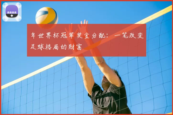 年世界杯冠军奖金分配：一笔改变足球格局的财富