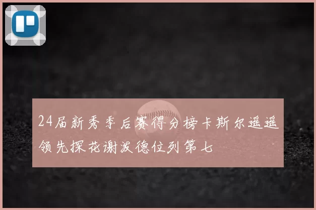 24届新秀季后赛得分榜卡斯尔遥遥领先探花谢泼德位列第七